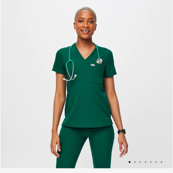 Figs Tops Figs Hunter Green Catarina Scrub Top Poshmark